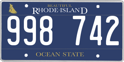 RI license plate 998742