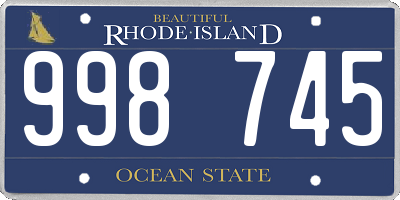 RI license plate 998745