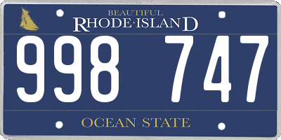 RI license plate 998747