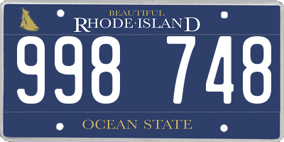 RI license plate 998748