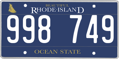 RI license plate 998749