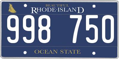 RI license plate 998750