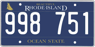 RI license plate 998751