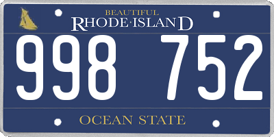 RI license plate 998752