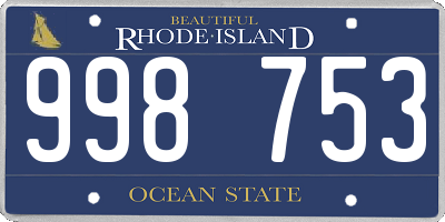 RI license plate 998753