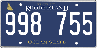 RI license plate 998755