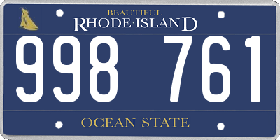 RI license plate 998761