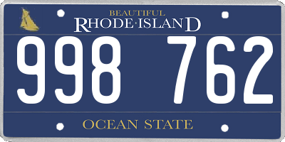 RI license plate 998762
