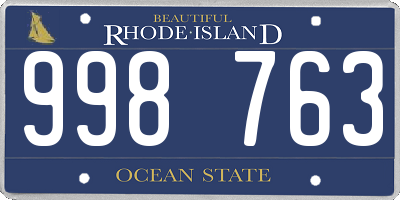 RI license plate 998763