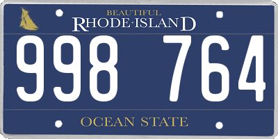 RI license plate 998764