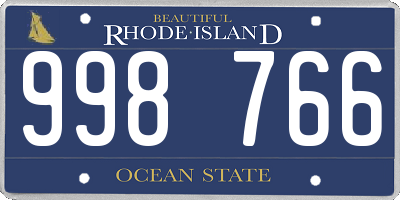 RI license plate 998766