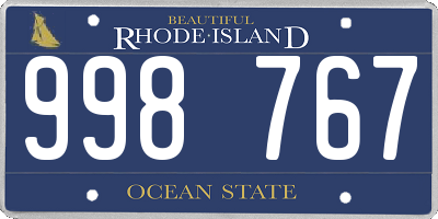 RI license plate 998767