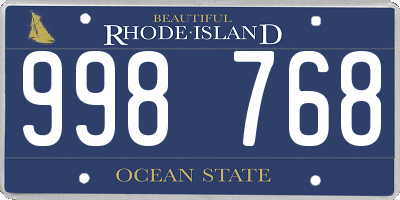 RI license plate 998768