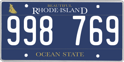 RI license plate 998769