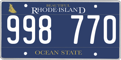 RI license plate 998770