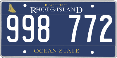 RI license plate 998772