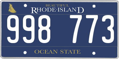 RI license plate 998773