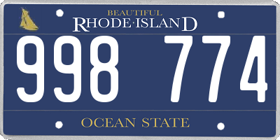 RI license plate 998774