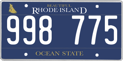 RI license plate 998775