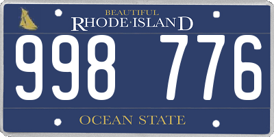 RI license plate 998776