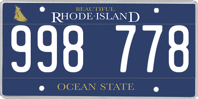 RI license plate 998778