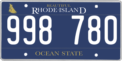 RI license plate 998780