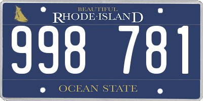 RI license plate 998781