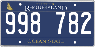 RI license plate 998782