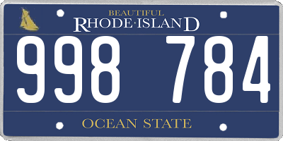 RI license plate 998784