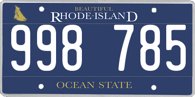 RI license plate 998785