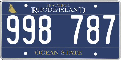 RI license plate 998787