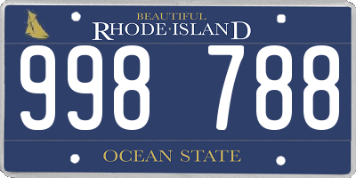 RI license plate 998788