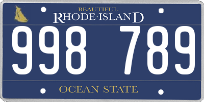 RI license plate 998789