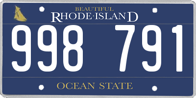 RI license plate 998791