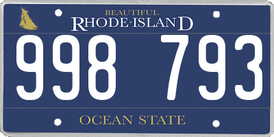 RI license plate 998793