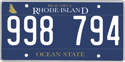 RI license plate 998794