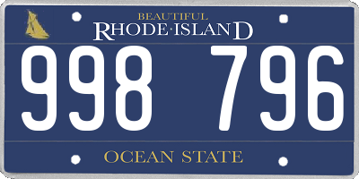 RI license plate 998796