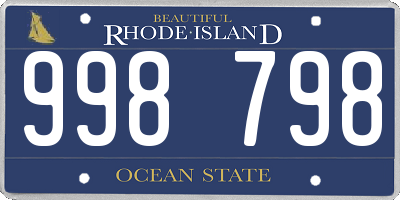 RI license plate 998798