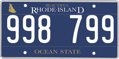 RI license plate 998799