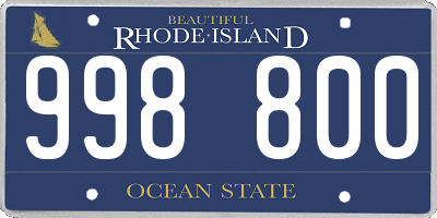 RI license plate 998800