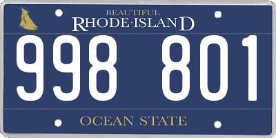 RI license plate 998801