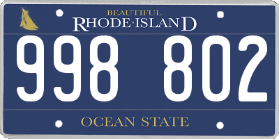 RI license plate 998802