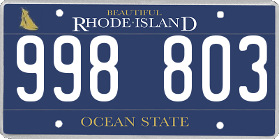 RI license plate 998803