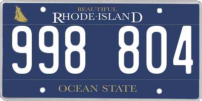 RI license plate 998804