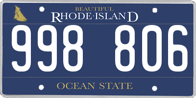 RI license plate 998806