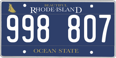 RI license plate 998807