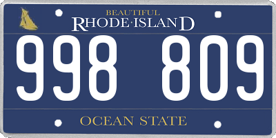 RI license plate 998809