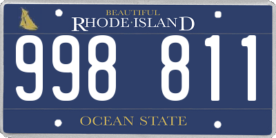 RI license plate 998811