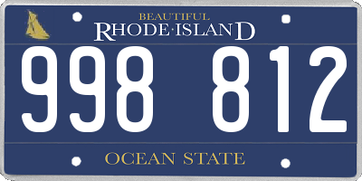 RI license plate 998812