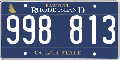 RI license plate 998813